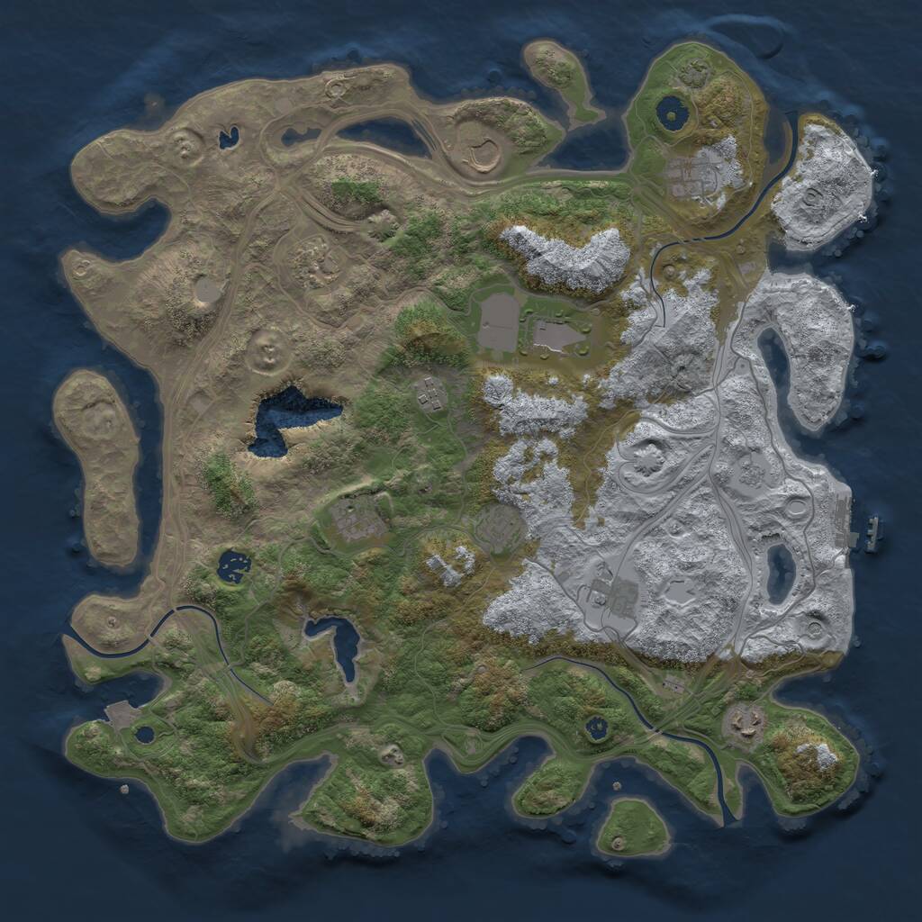 Rust Map: Procedural Map, Size: 4250, Seed: 3185924, 15 Monuments