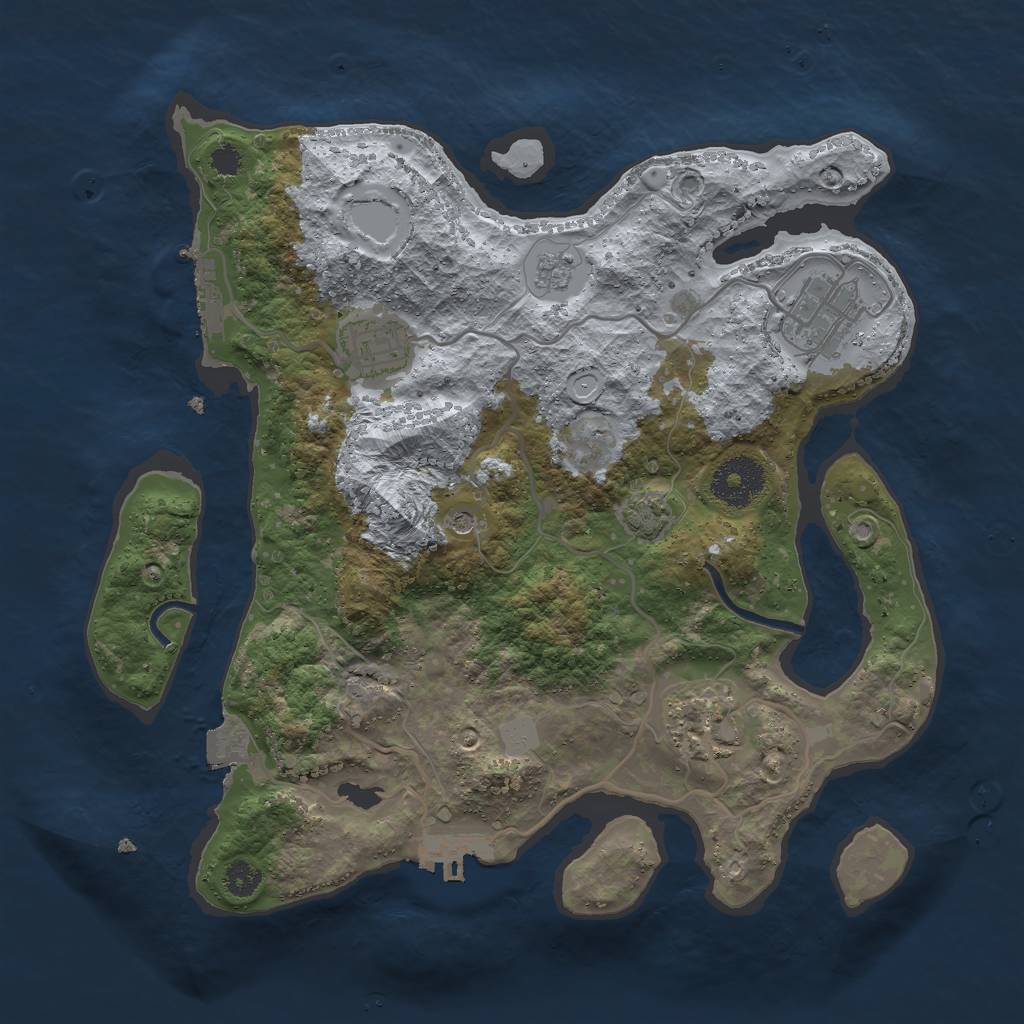 Rust Map: Procedural Map, Size: 3000, Seed: 1339680367, 11 Monuments