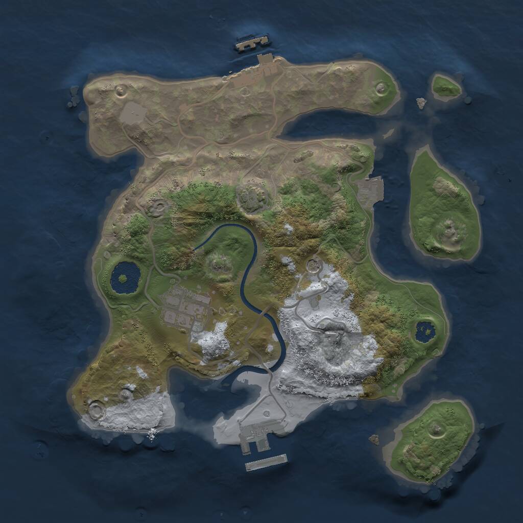 Rust Map: Procedural Map, Size: 2500, Seed: 1535406514, 6 Monuments