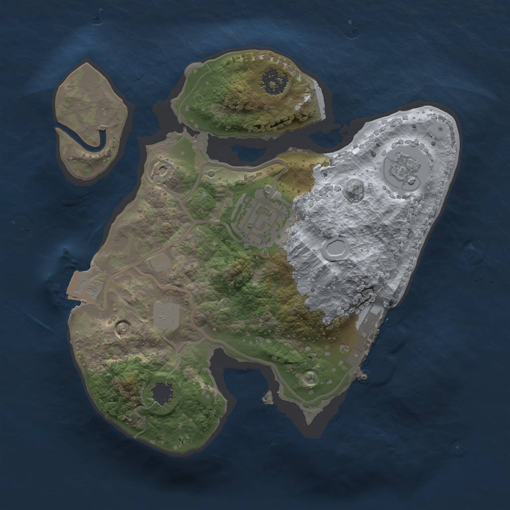 Rust Map: Procedural Map, Size: 2000, Seed: 642273847, 6 Monuments