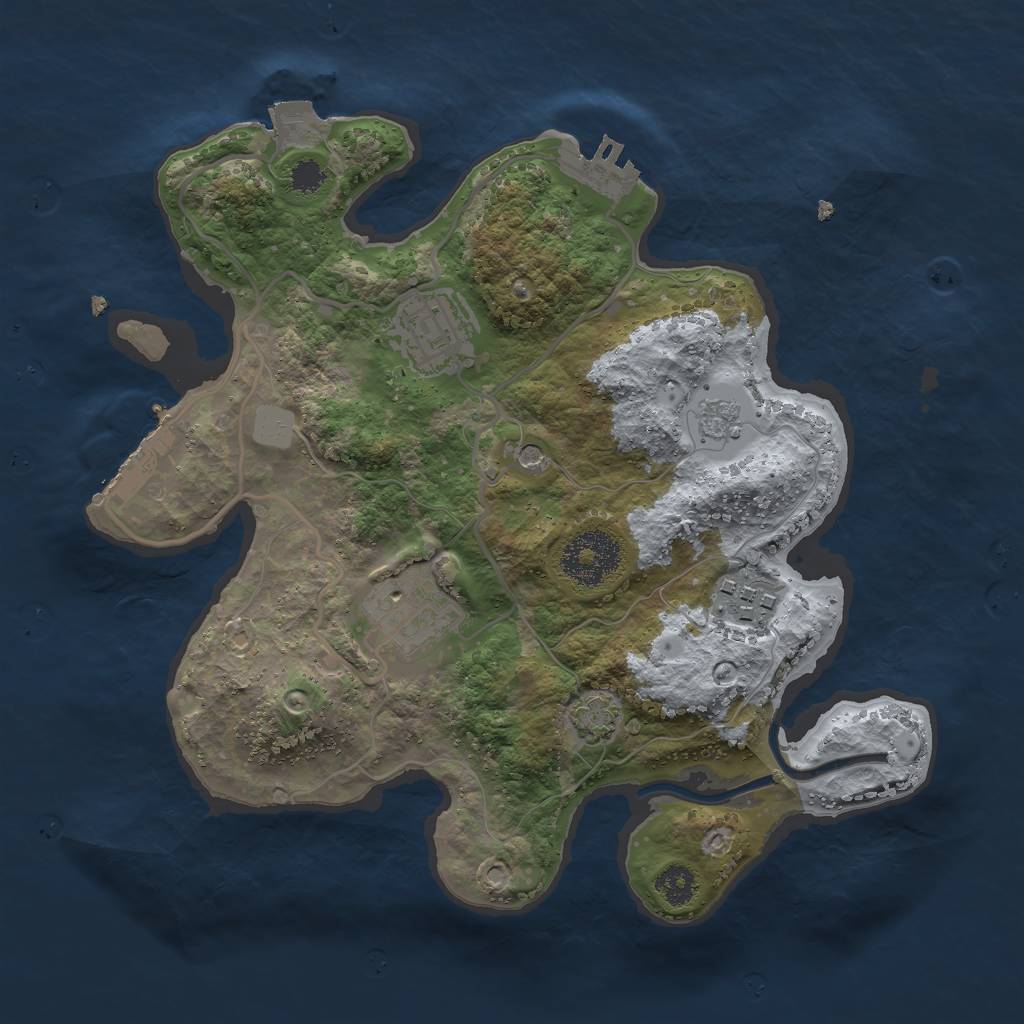 Rust Map: Procedural Map, Size: 2700, Seed: 666431519, 11 Monuments