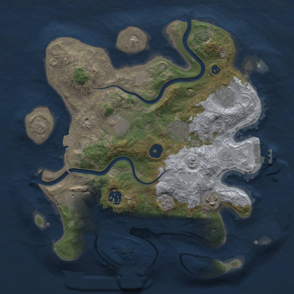 Rust Map: Procedural Map, Size: 3250, Seed: 953455997, 13 Monuments