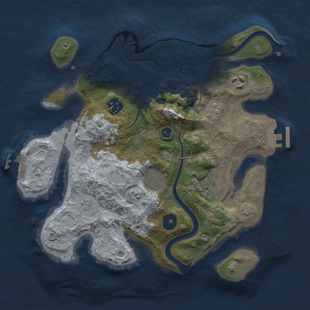 Rust Map: Procedural Map, Size: 3000, Seed: 1179890522, 10 Monuments