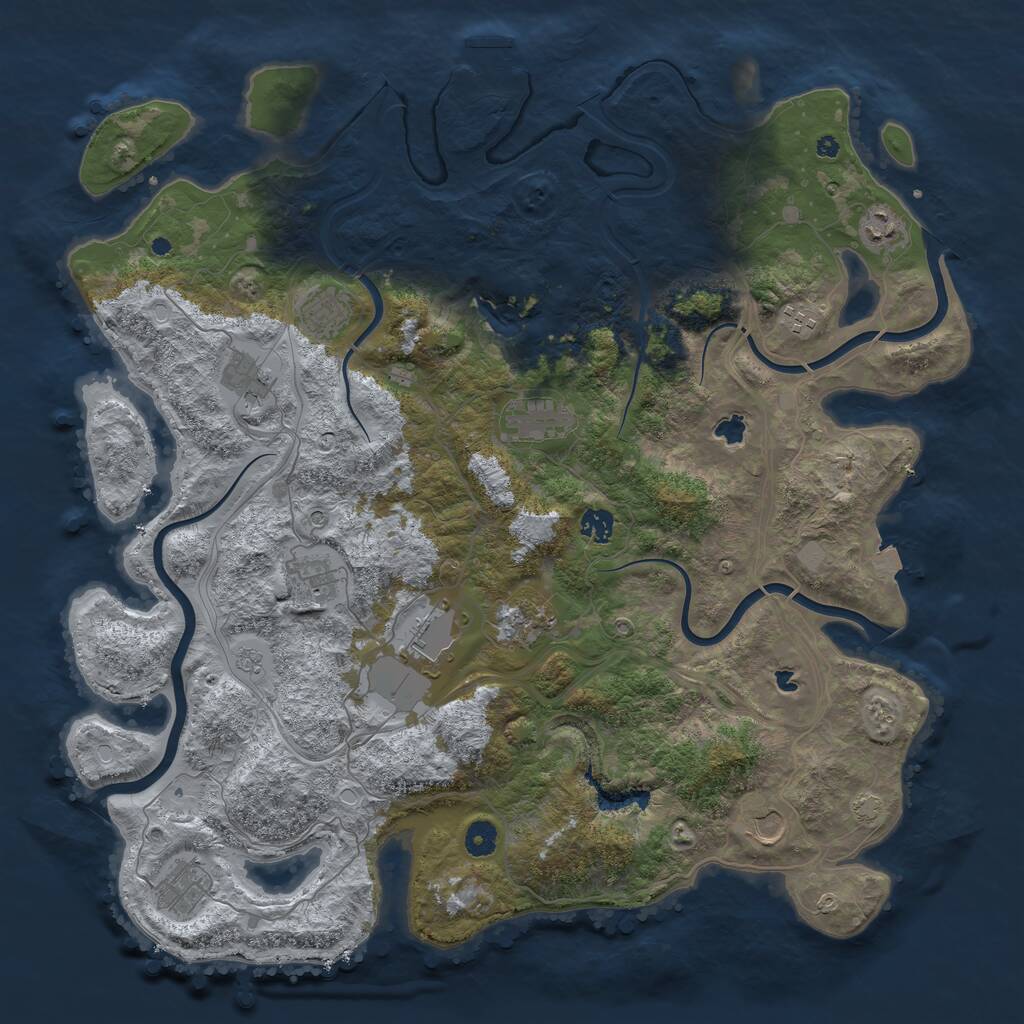 Rust Map: Procedural Map, Size: 4500, Seed: 20138898, 16 Monuments