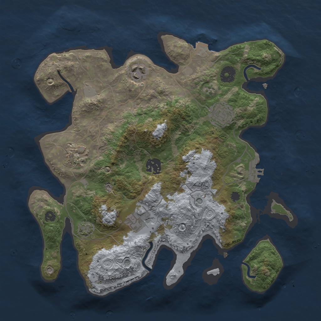 Rust Map: Procedural Map, Size: 3000, Seed: 557165298, 11 Monuments