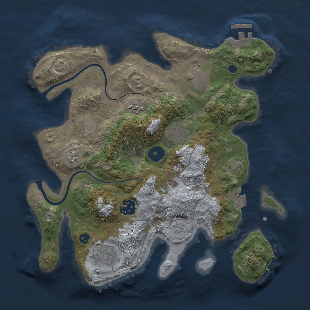 Rust Map: Procedural Map, Size: 3000, Seed: 557165298, 10 Monuments