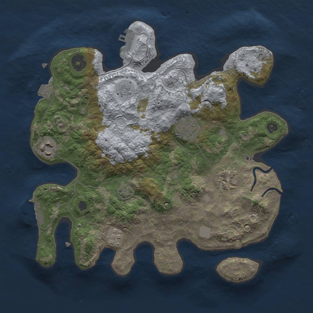 Rust Map: Procedural Map, Size: 3000, Seed: 1350294, 12 Monuments