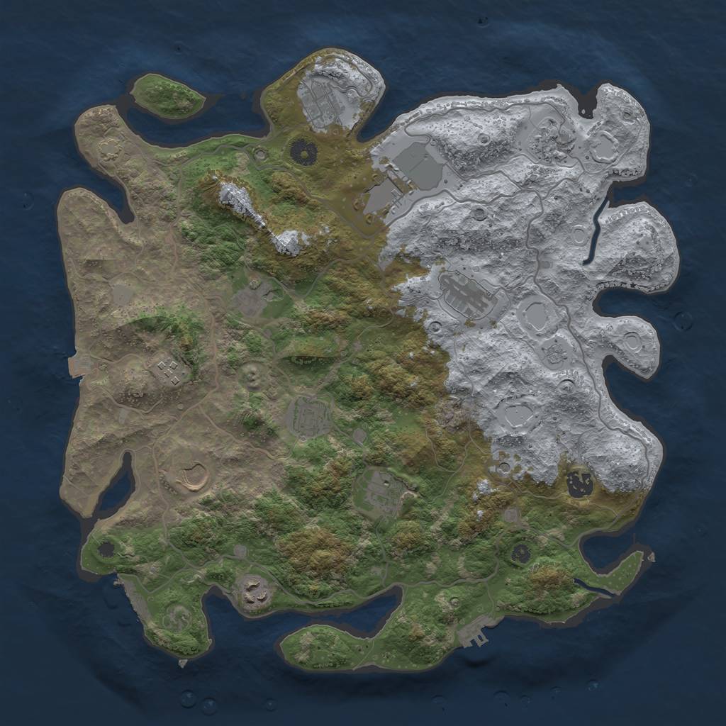 Rust Map: Procedural Map, Size: 4000, Seed: 56871124, 19 Monuments