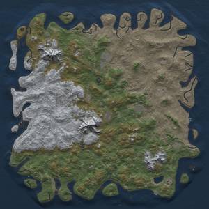 Thumbnail Rust Map: Procedural Map, Size: 6000, Seed: 843411, 19 Monuments