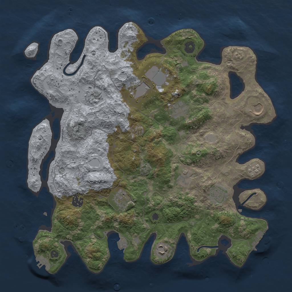 Rust Map: Procedural Map, Size: 3750, Seed: 620241, 18 Monuments