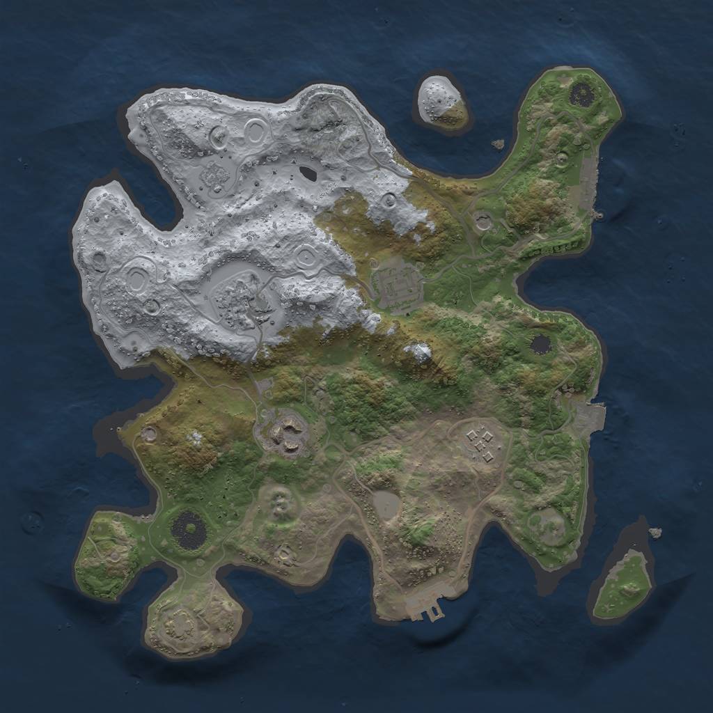 Rust Map: Procedural Map, Size: 3000, Seed: 194204576, 12 Monuments