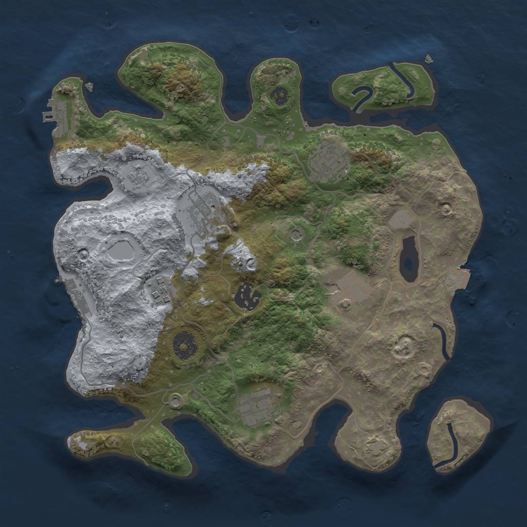 Rust Map: Procedural Map, Size: 3000, Seed: 867830610, 14 Monuments