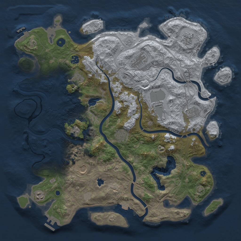 Rust Map: Procedural Map, Size: 4250, Seed: 194299474, 16 Monuments