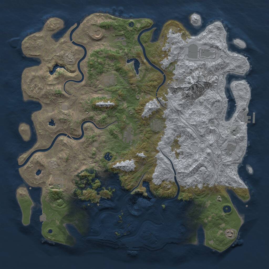Rust Map: Procedural Map, Size: 5084, Seed: 8538403, 17 Monuments
