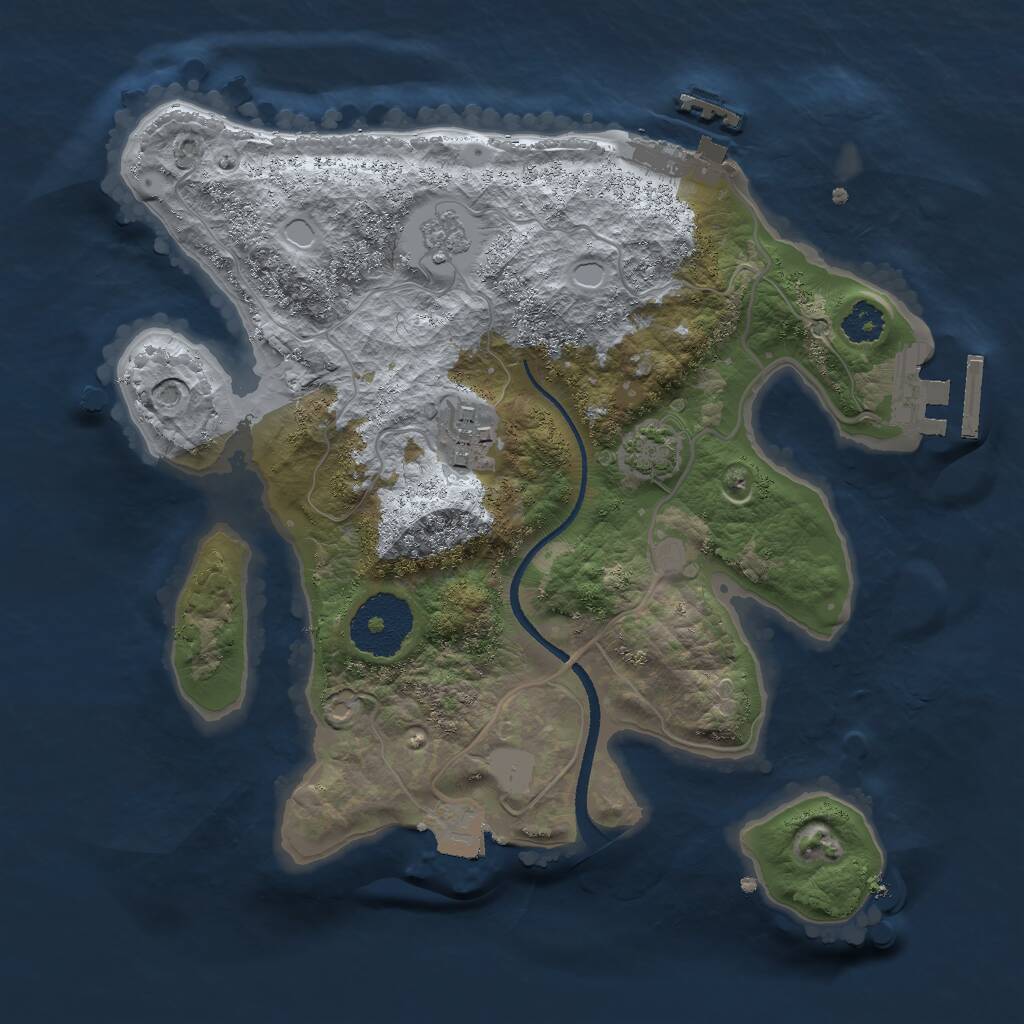 Rust Map: Procedural Map, Size: 2500, Seed: 844567552, 6 Monuments