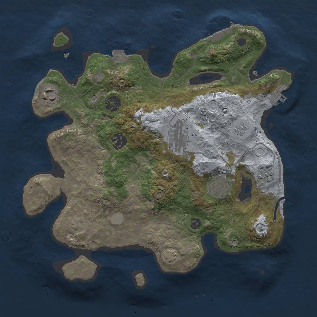Rust Map: Procedural Map, Size: 3000, Seed: 1589612335, 13 Monuments