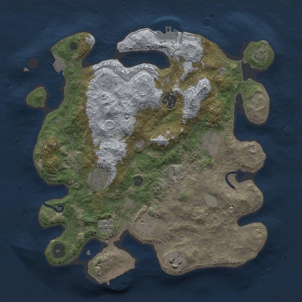 Rust Map: Procedural Map, Size: 3200, Seed: 784, 14 Monuments