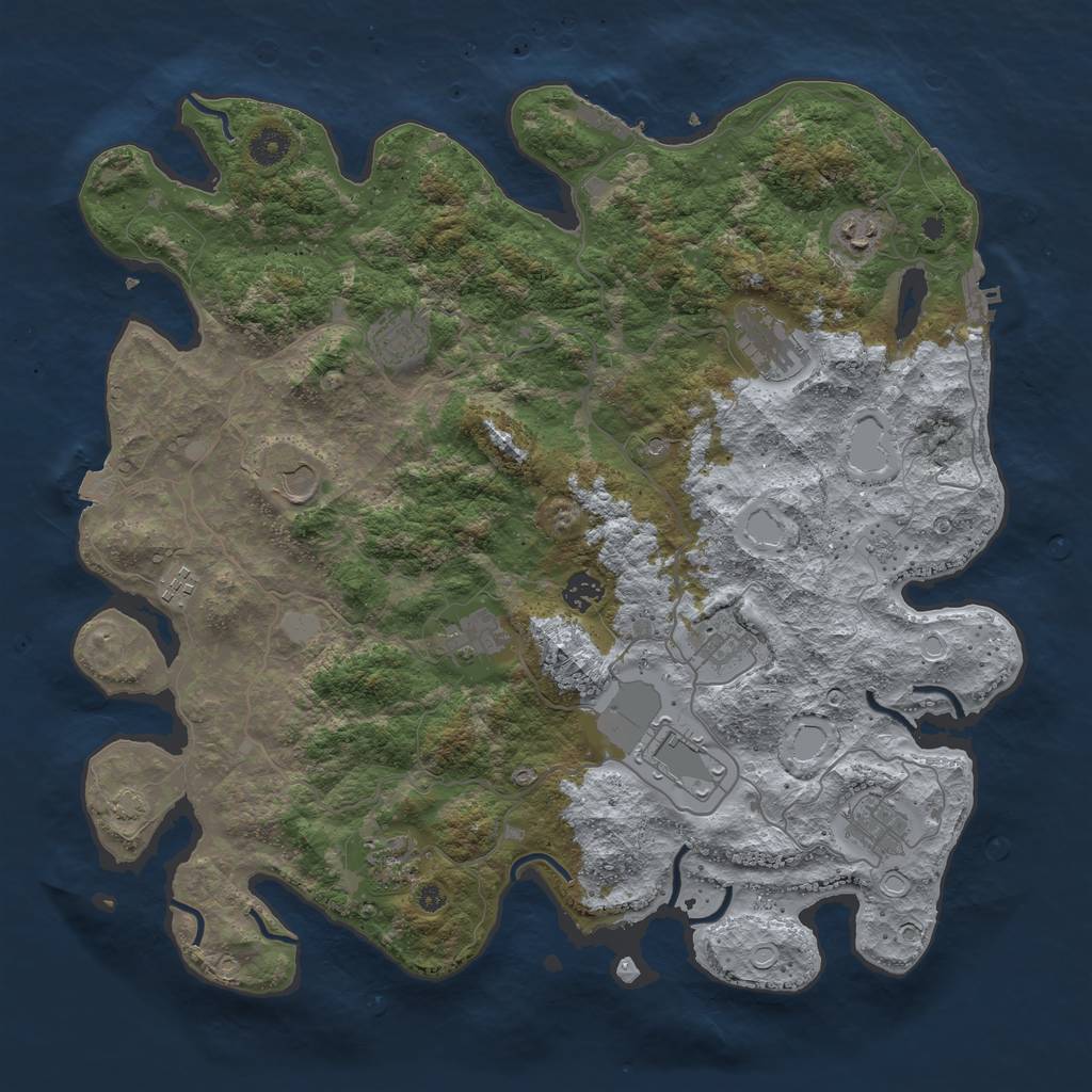 Rust Map: Procedural Map, Size: 4200, Seed: 243620428, 19 Monuments