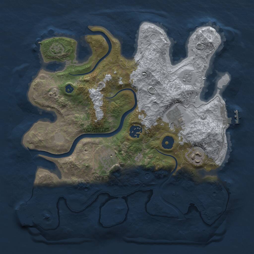 Rust Map: Procedural Map, Size: 3000, Seed: 14788, 10 Monuments
