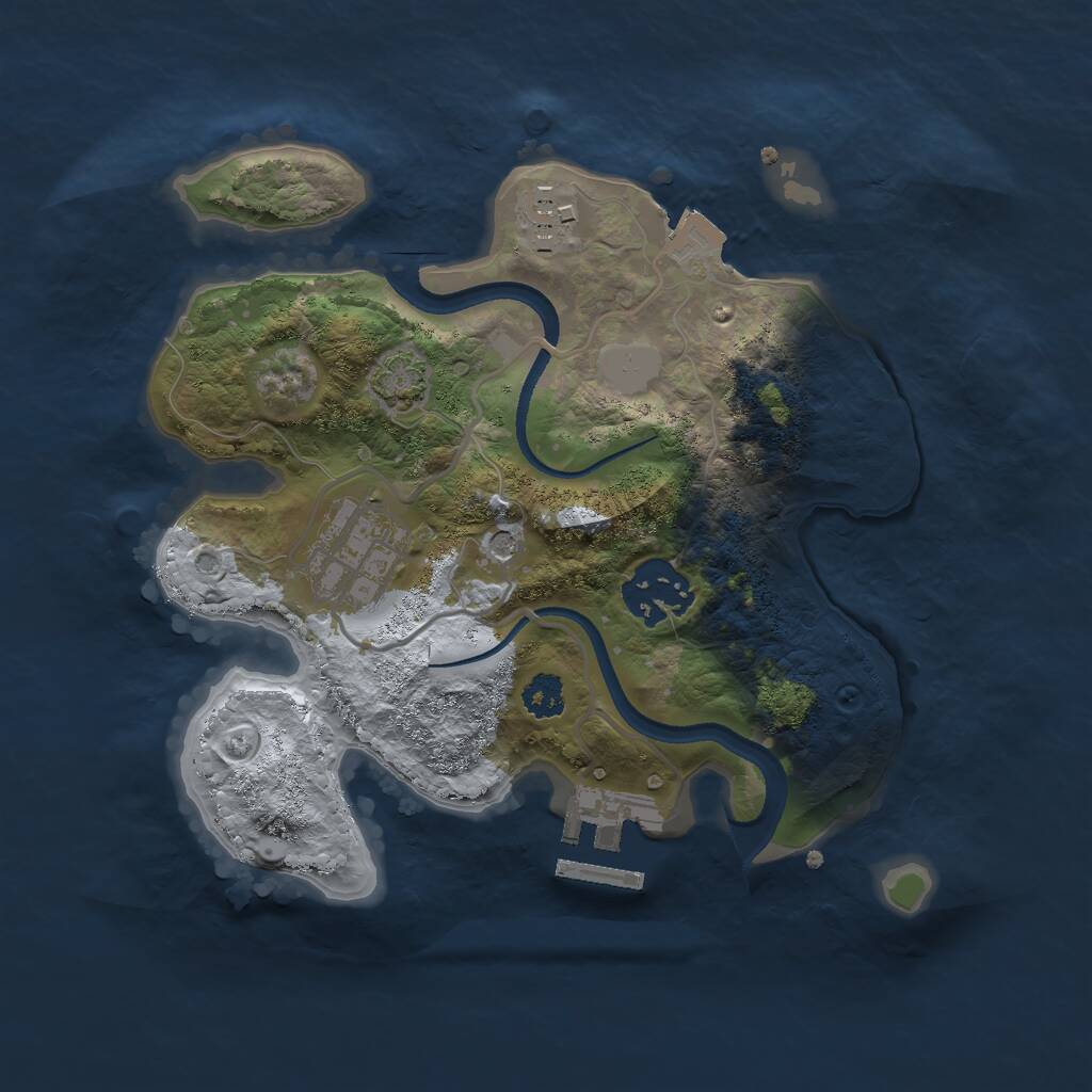 Rust Map: Procedural Map, Size: 2500, Seed: 1728067809, 7 Monuments
