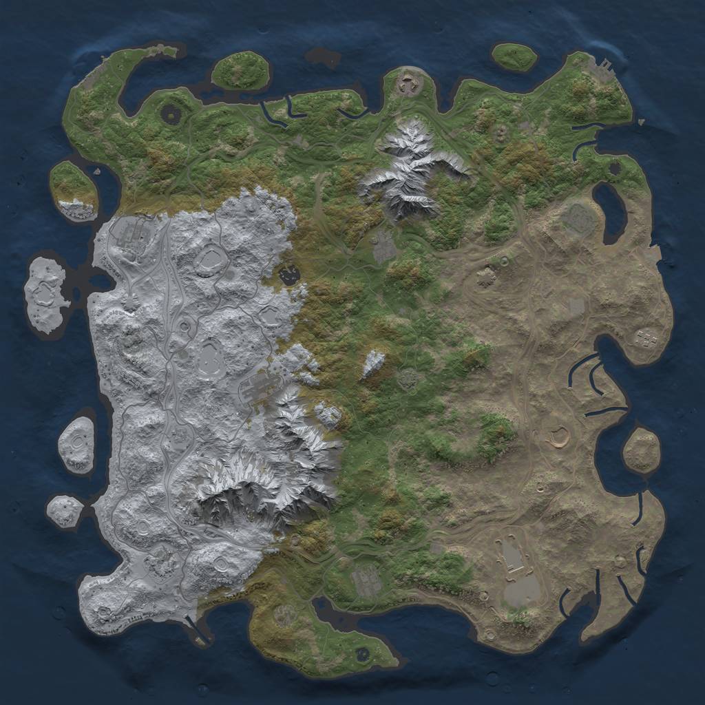 Rust Map: Procedural Map, Size: 5135, Seed: 6492280, 19 Monuments