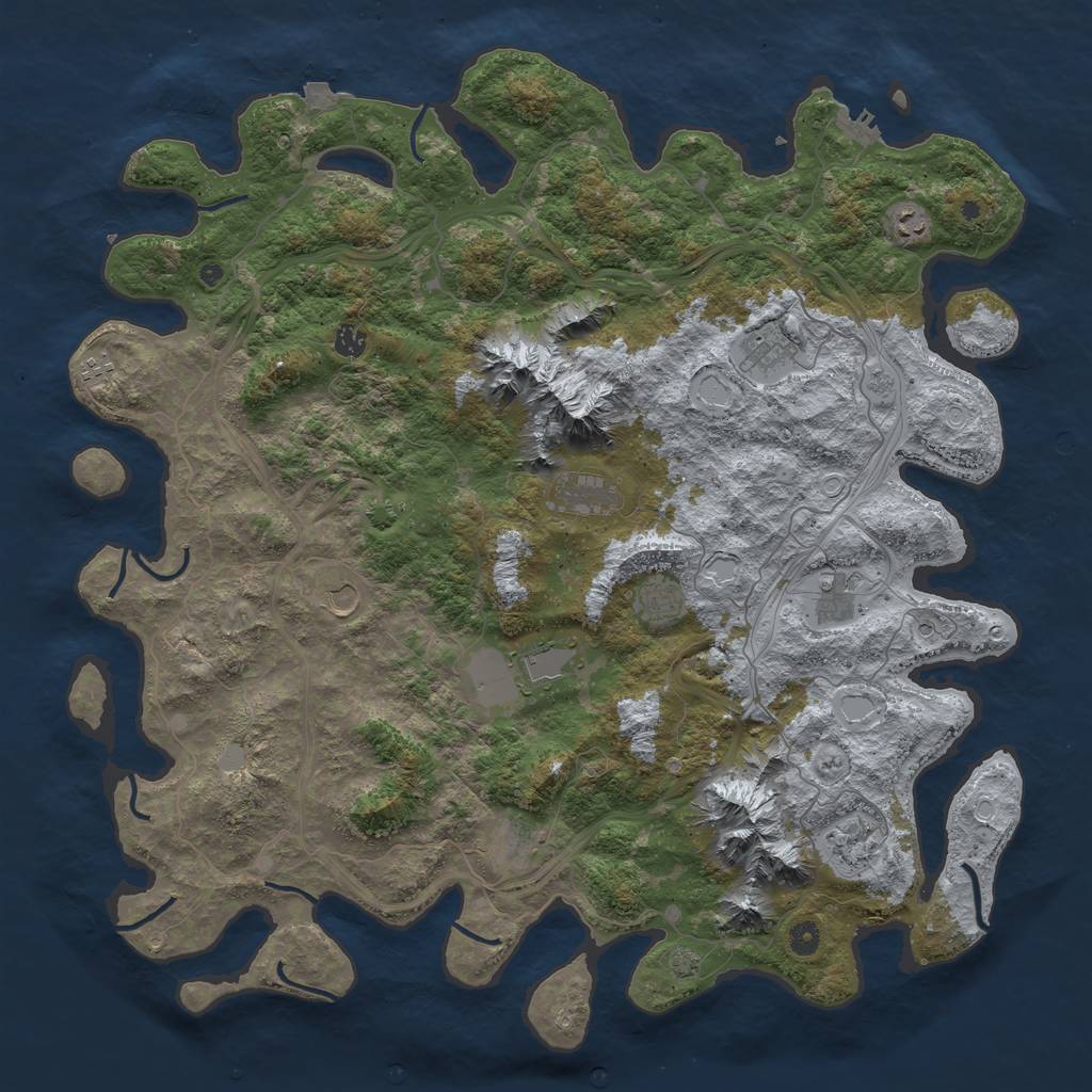 Rust Map: Procedural Map, Size: 5000, Seed: 753730568, 18 Monuments