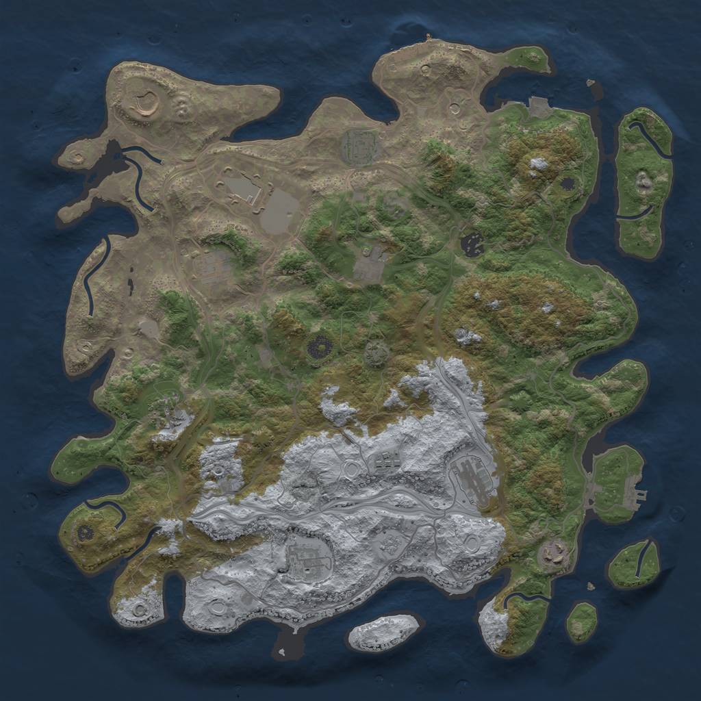 Rust Map: Procedural Map, Size: 4300, Seed: 200620244, 19 Monuments