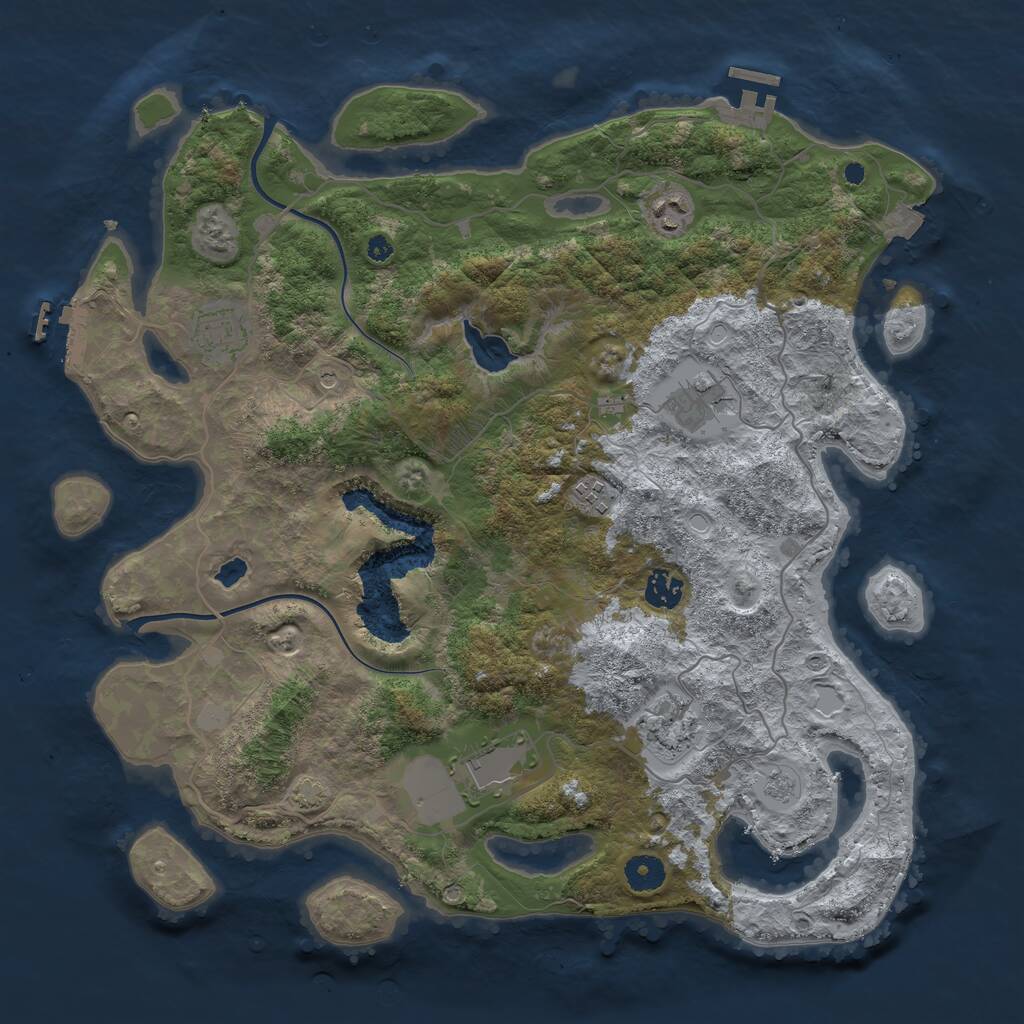 Rust Map: Procedural Map, Size: 4000, Seed: 9896, 13 Monuments