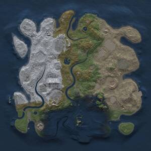 Thumbnail Rust Map: Procedural Map, Size: 3500, Seed: 1224119646, 14 Monuments