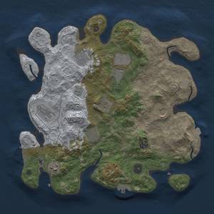 Thumbnail Rust Map: Procedural Map, Size: 3500, Seed: 1224119646, 17 Monuments