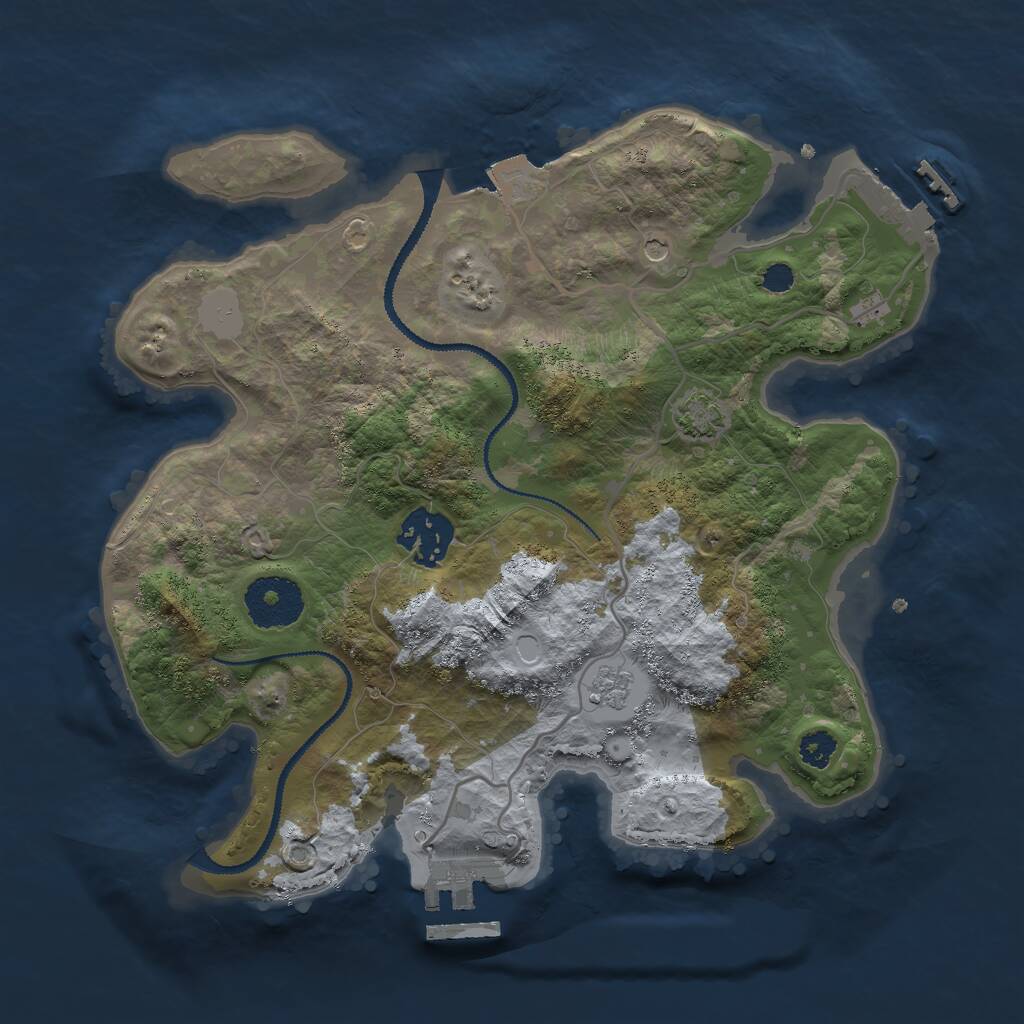 Rust Map: Procedural Map, Size: 2800, Seed: 915047835, 7 Monuments