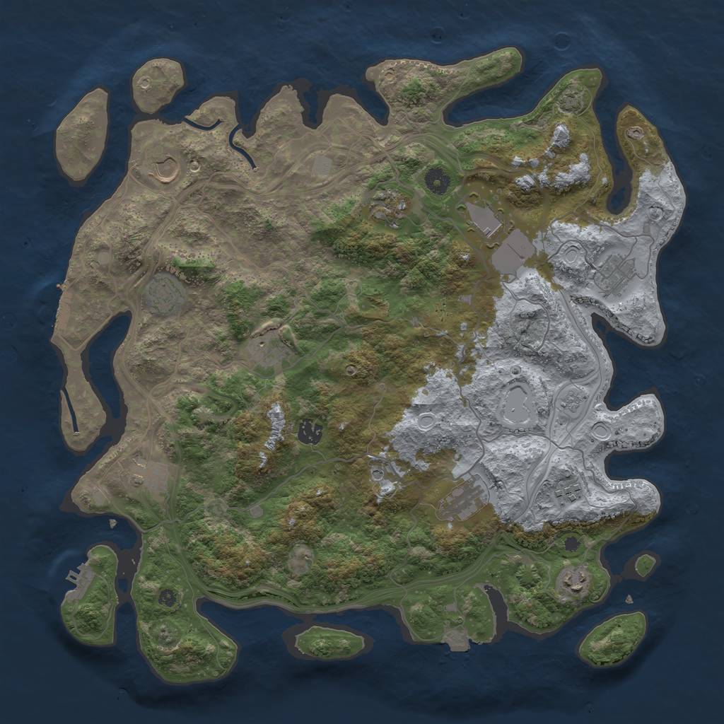 Rust Map: Procedural Map, Size: 4250, Seed: 470903863, 19 Monuments