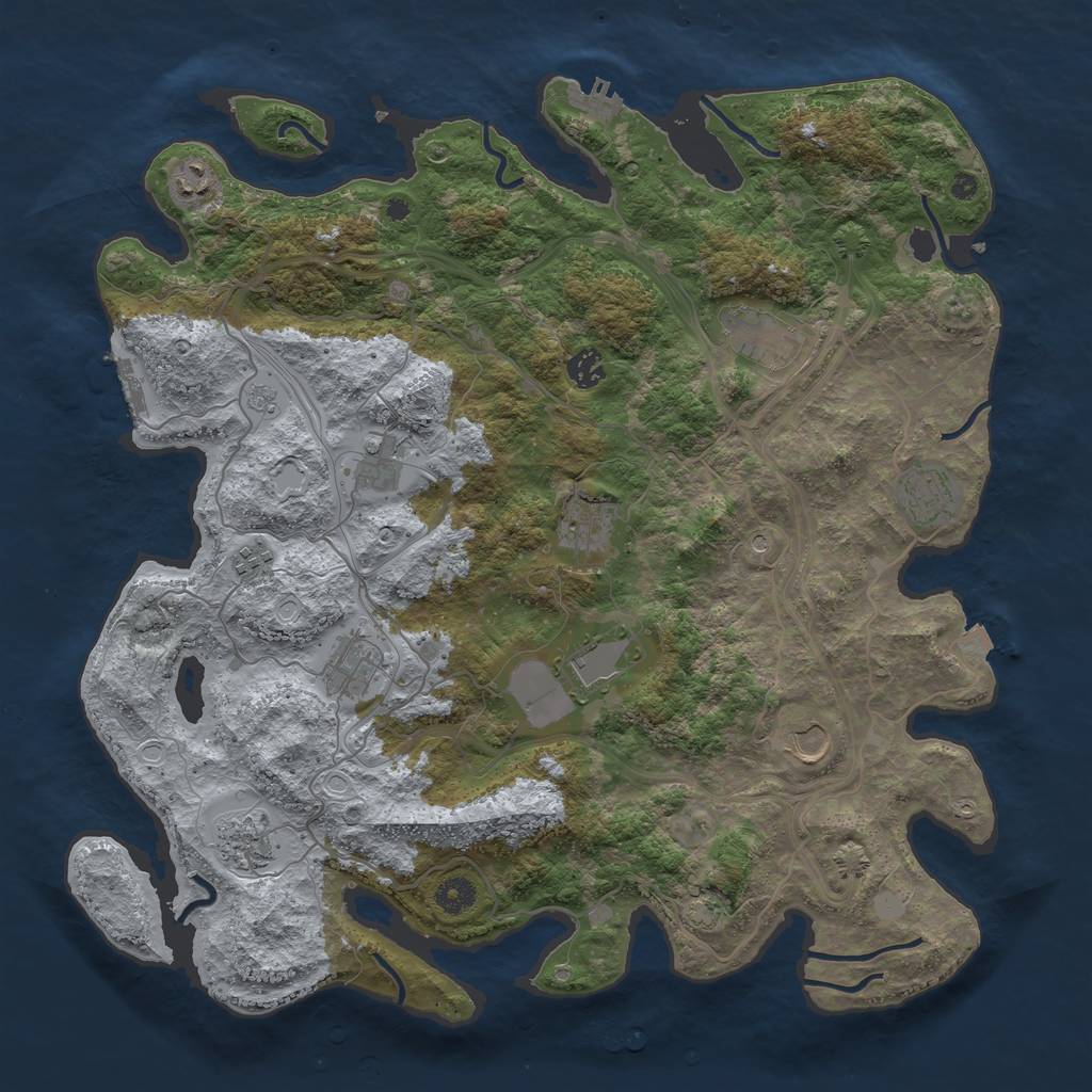 Rust Map: Procedural Map, Size: 4250, Seed: 458764503, 19 Monuments