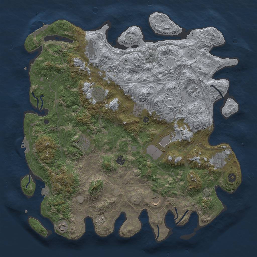 Rust Map: Procedural Map, Size: 4350, Seed: 20062024, 19 Monuments