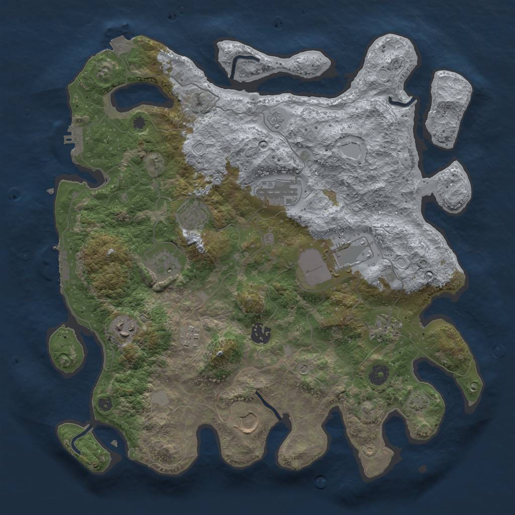 Rust Map: Procedural Map, Size: 3750, Seed: 20062024, 17 Monuments