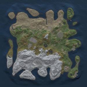 Thumbnail Rust Map: Procedural Map, Size: 3500, Seed: 1713293414, 14 Monuments