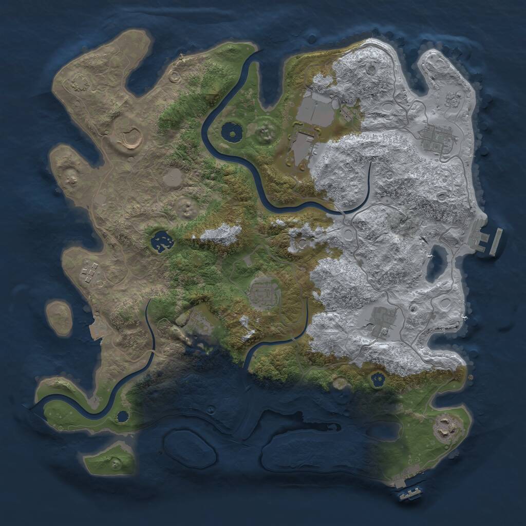 Rust Map: Procedural Map, Size: 3750, Seed: 97267936, 15 Monuments