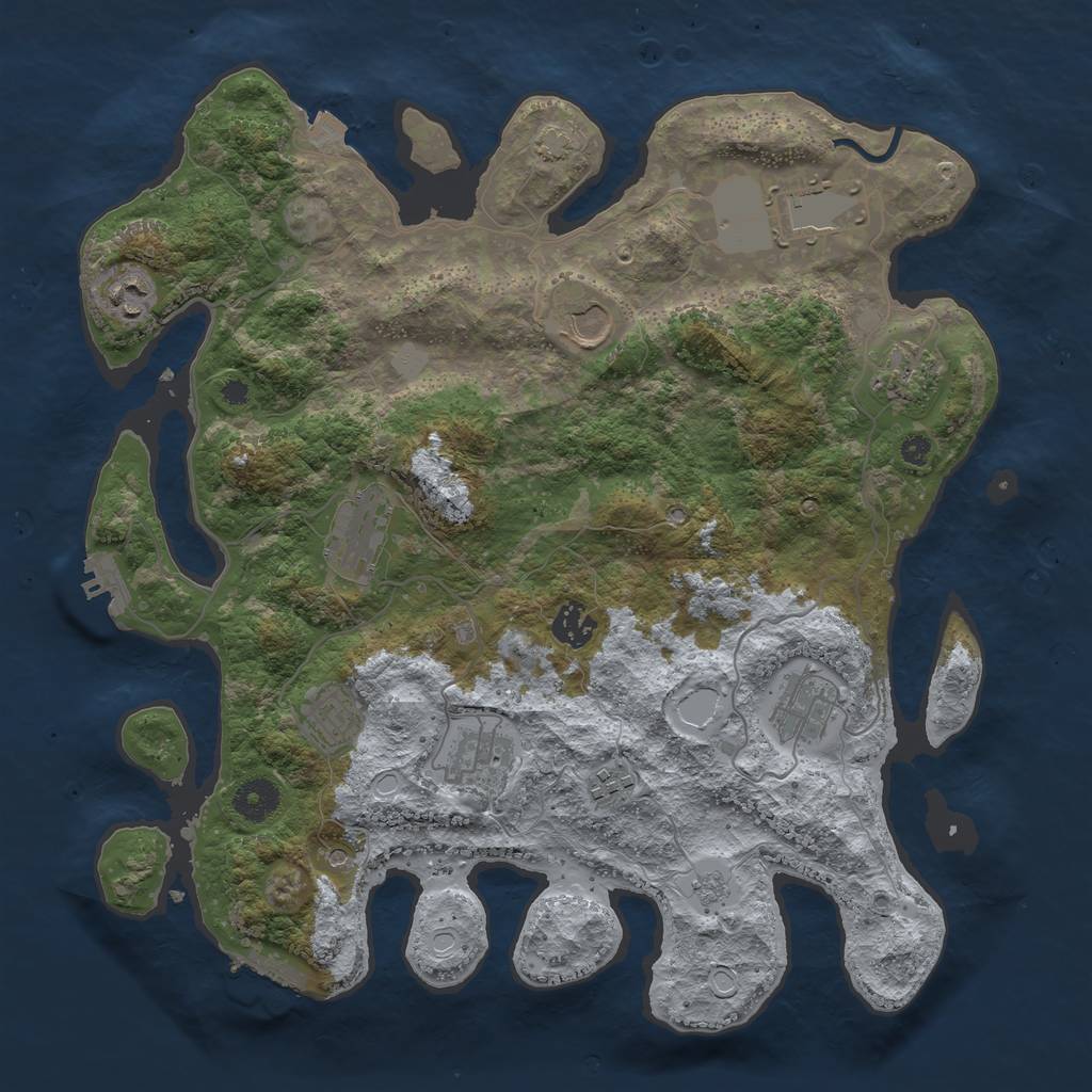 Rust Map: Procedural Map, Size: 3750, Seed: 678225, 18 Monuments