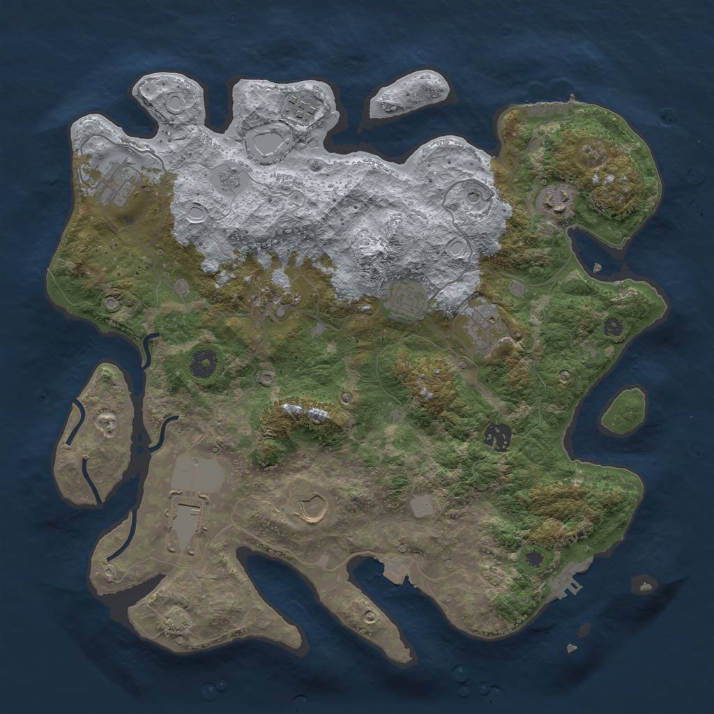 Rust Map: Procedural Map, Size: 3750, Seed: 667624, 17 Monuments