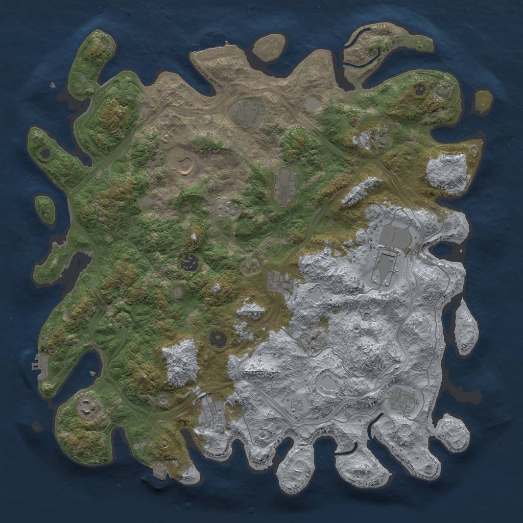 Rust Map: Procedural Map, Size: 4500, Seed: 7364545, 19 Monuments