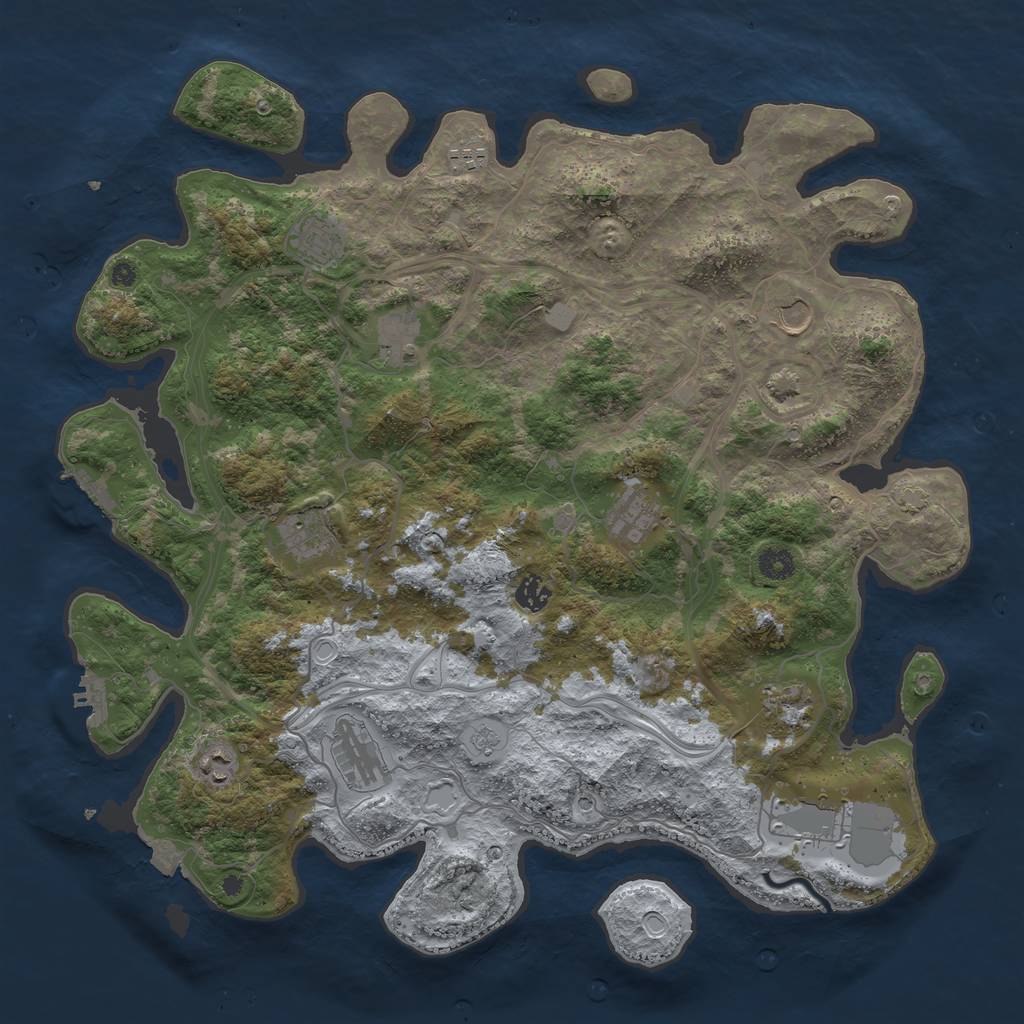 Rust Map: Procedural Map, Size: 4350, Seed: 717735575, 19 Monuments
