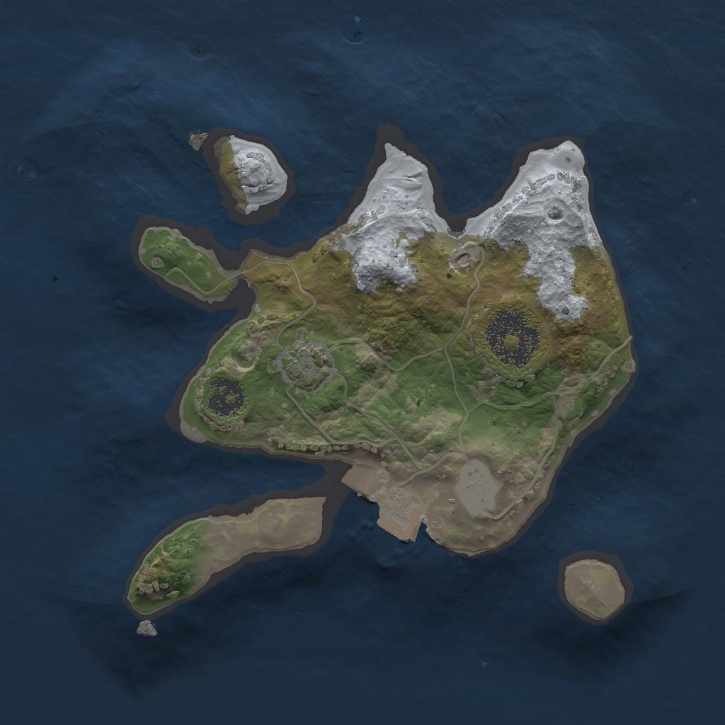 Rust Map: Procedural Map, Size: 2000, Seed: 88888888, 4 Monuments