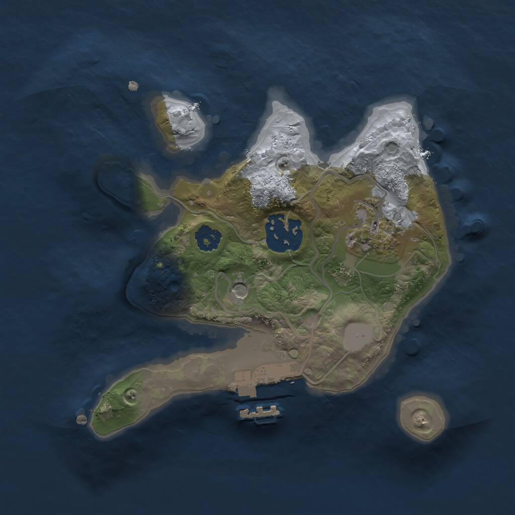 Rust Map: Procedural Map, Size: 2000, Seed: 88888888, 5 Monuments