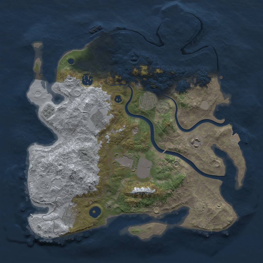 Rust Map: Procedural Map, Size: 3500, Seed: 1156962926, 13 Monuments