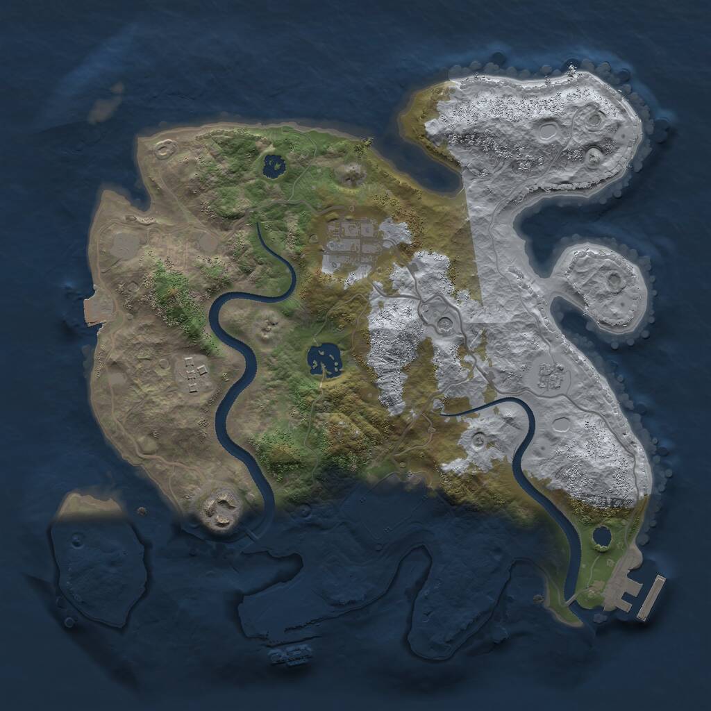 Rust Map: Procedural Map, Size: 3000, Seed: 1675302014, 10 Monuments