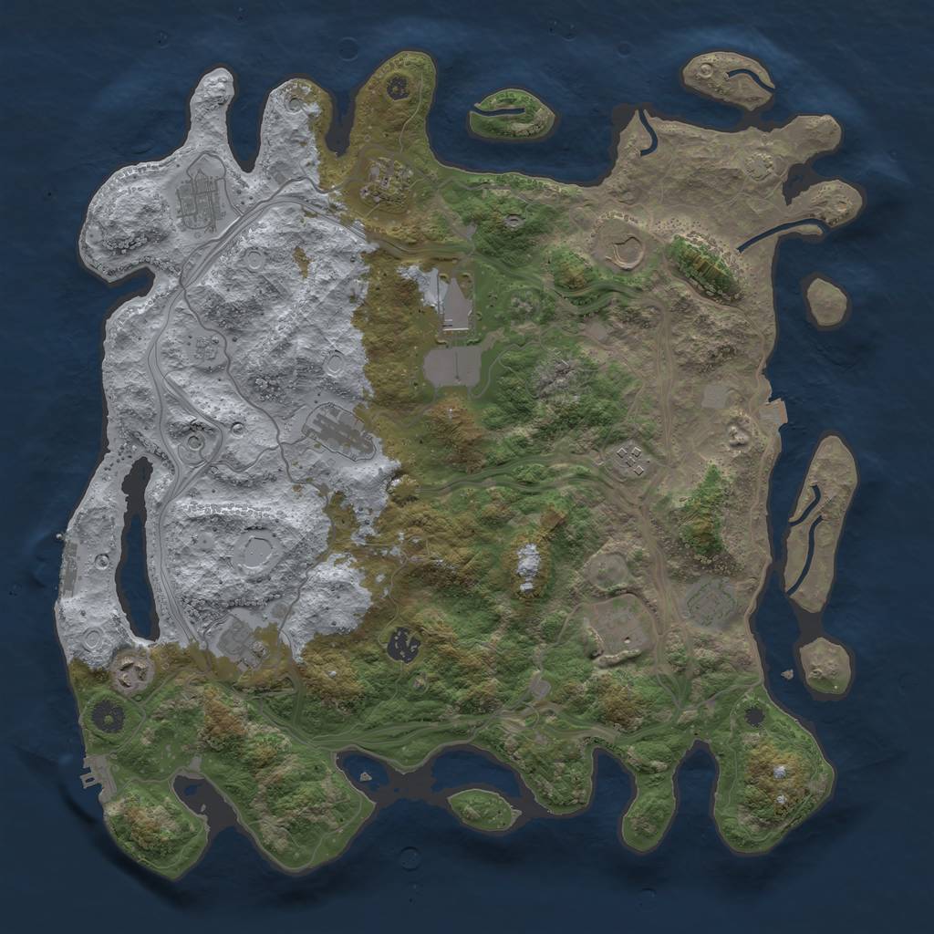 Rust Map: Procedural Map, Size: 4250, Seed: 338982487, 19 Monuments
