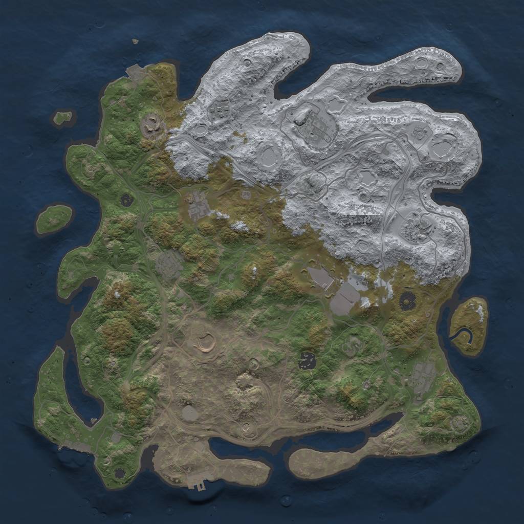 Rust Map: Procedural Map, Size: 4250, Seed: 751329680, 18 Monuments