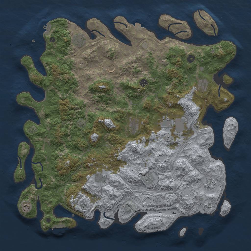 Rust Map: Procedural Map, Size: 4750, Seed: 134570710, 19 Monuments