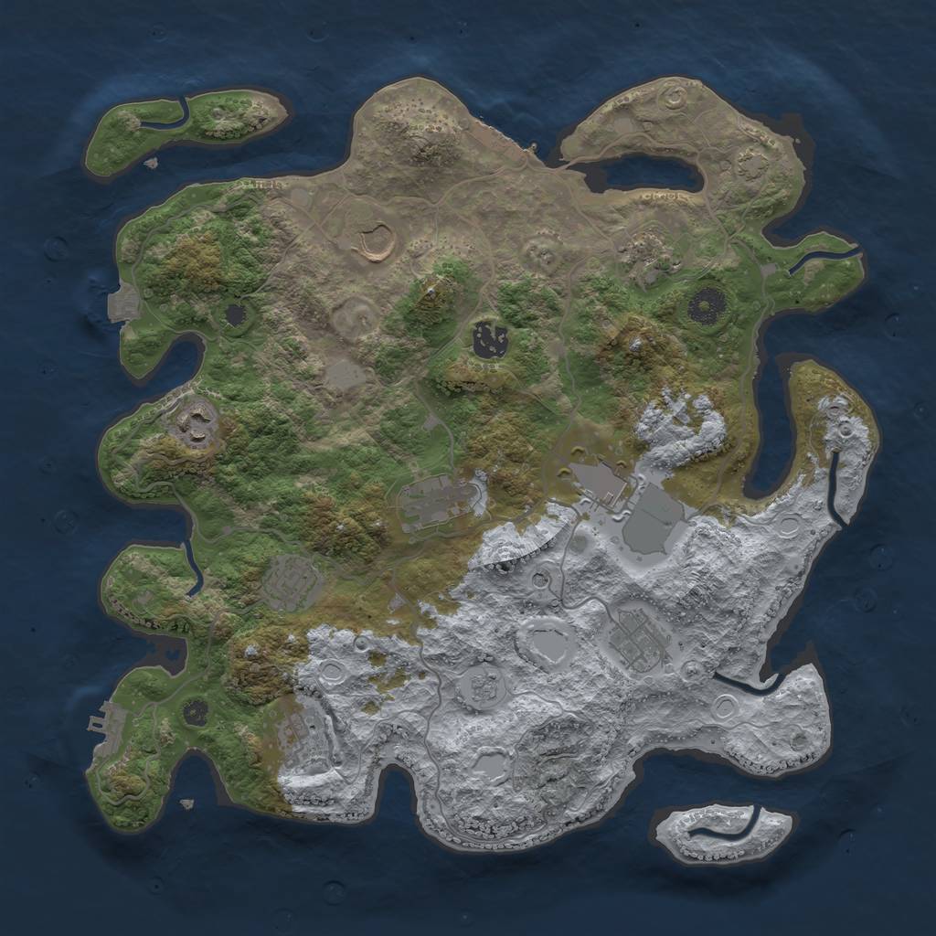 Rust Map: Procedural Map, Size: 3750, Seed: 540843, 17 Monuments