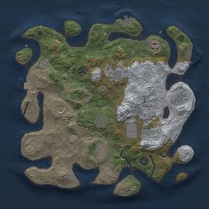 Thumbnail Rust Map: Procedural Map, Size: 3500, Seed: 117739528, 17 Monuments